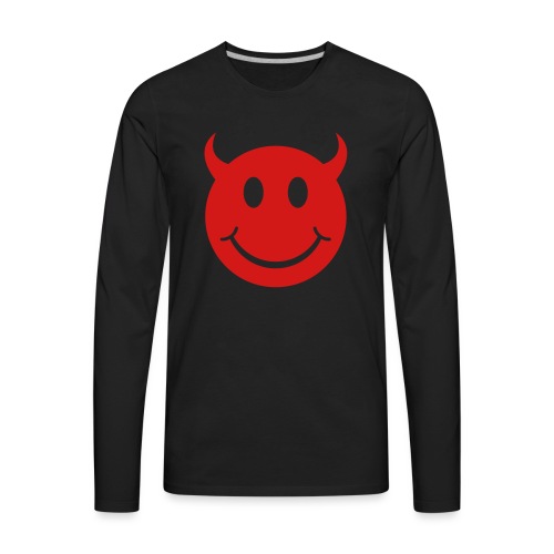 Smiley Devil Face - Men's Premium Long Sleeve T-Shirt