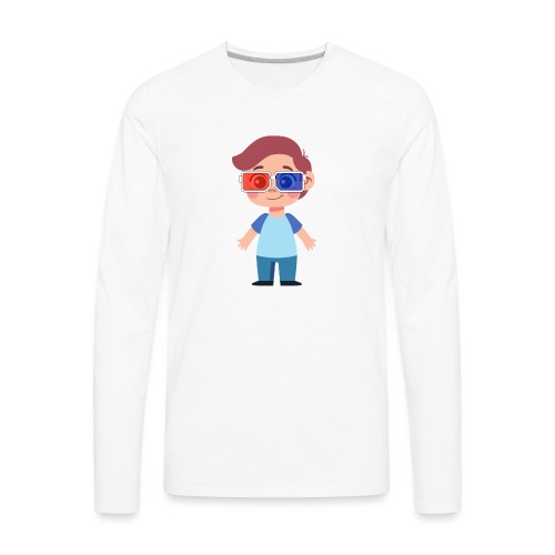Boy with eye 3D glasses - Men's Premium Long Sleeve T-Shirt