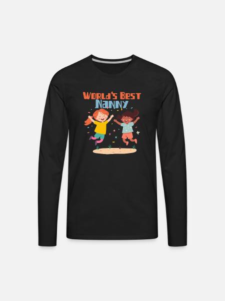 Worlds Best Nanny - Men's Premium Long Sleeve T-Shirt - black