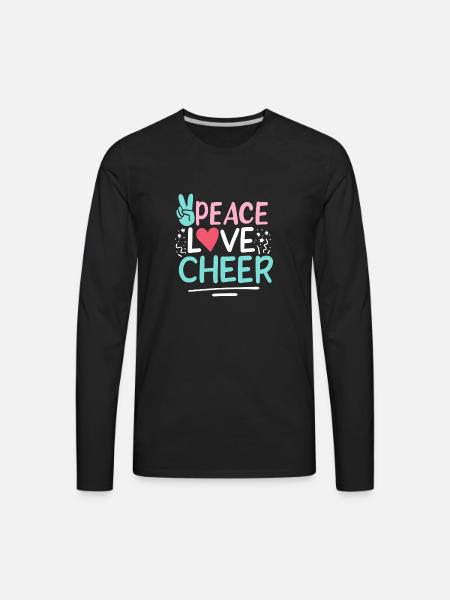 Peace Love Cheer - Men's Premium Long Sleeve T-Shirt - black