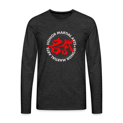 Honor Martial Arts Kanji Design Light Shirts - Men's Premium Long Sleeve T-Shirt