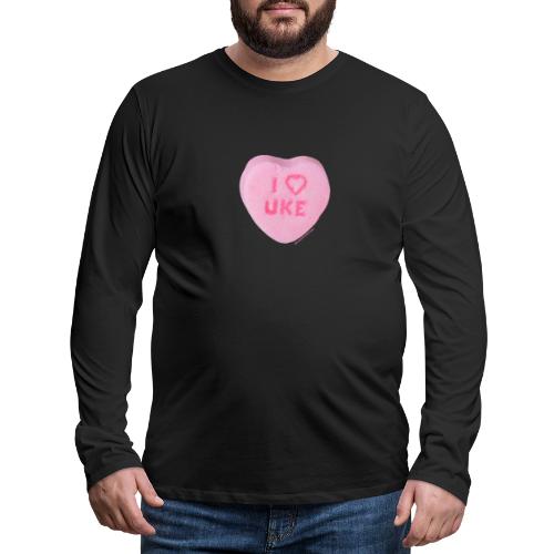 I Heart Uke - Men's Premium Long Sleeve T-Shirt
