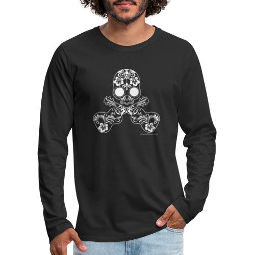 Candy Skull & Cross Uke - Men's Premium Long Sleeve T-Shirt