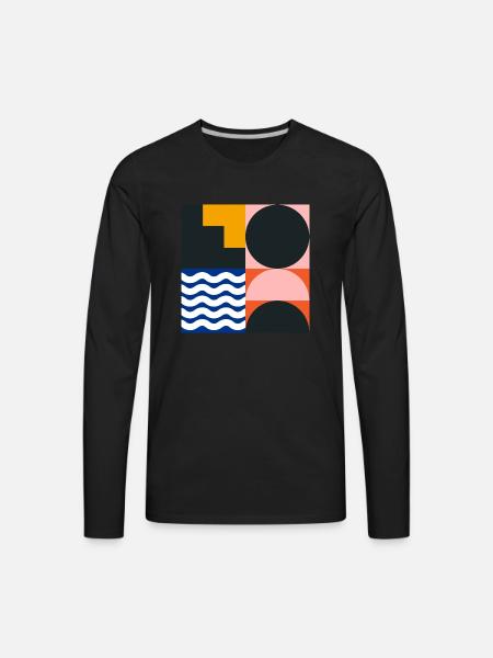 Abstraction Basic Shapes - Men's Premium Long Sleeve T-Shirt - black