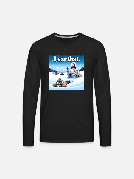 I Saw That Meme - Men's Premium Long Sleeve T-Shirt - black