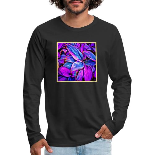 Vibrant Neon Foliage Pattern - Men's Premium Long Sleeve T-Shirt