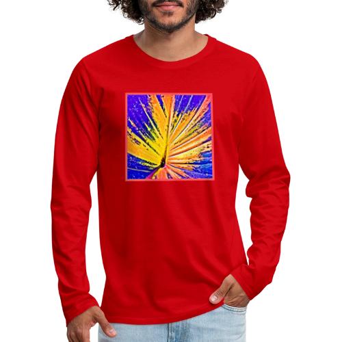 Vibrant Neon Leaf Pattern - Men's Premium Long Sleeve T-Shirt