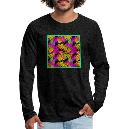 Chic Neon Leaf Lively Design - Men's Premium Long Sleeve T-Shirt