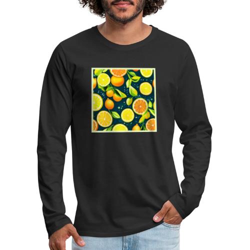 Citrus Kaleidoscope: A Vibrant Medley - Men's Premium Long Sleeve T-Shirt
