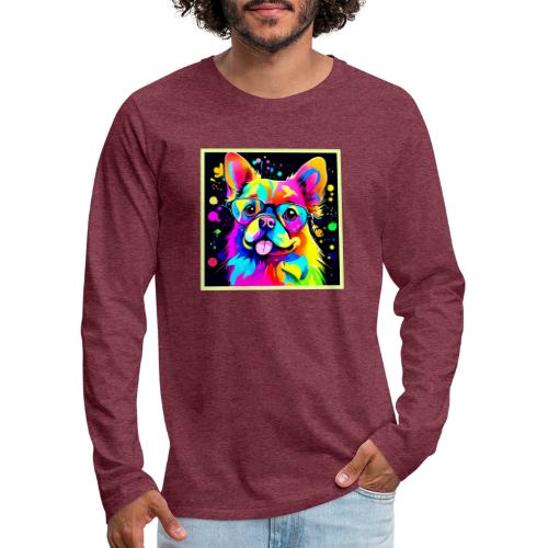 Vivid Canine Vibes Design - Men's Premium Long Sleeve T-Shirt