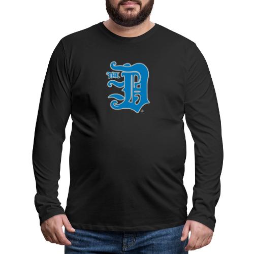 The D® Blue and Silver - Men's Premium Long Sleeve T-Shirt