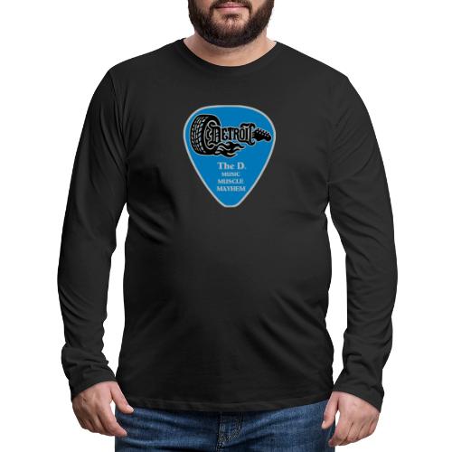 THE D® WHHEL GUITAR BLACK BLUE AND SILVER - Men's Premium Long Sleeve T-Shirt