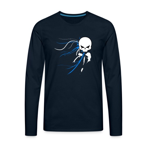 cyber skull bluw - Men's Premium Long Sleeve T-Shirt
