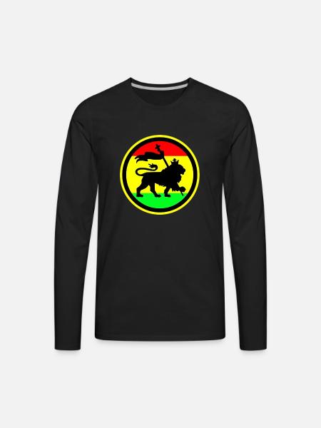 Rasta Lion - Men's Premium Long Sleeve T-Shirt - black