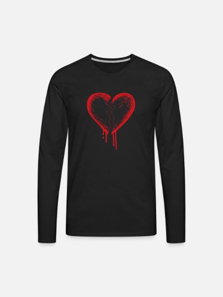 Broken heart - Men's Premium Long Sleeve T-Shirt - black