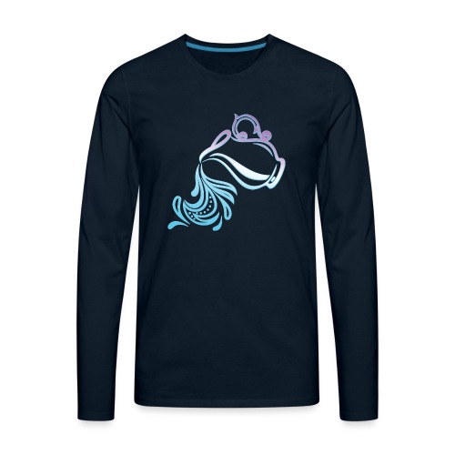 Aquarius Zodiac Air Sign Water Bearer Logo - Men's Premium Long Sleeve T-Shirt
