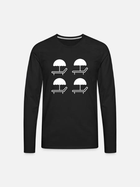 beach umbrella icon - Men's Premium Long Sleeve T-Shirt - black