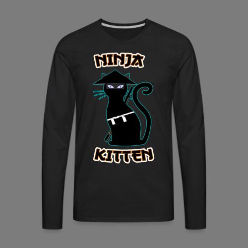 Ninja cat samurai kitten Assassin kitty Meow - Men's Premium Long Sleeve T-Shirt