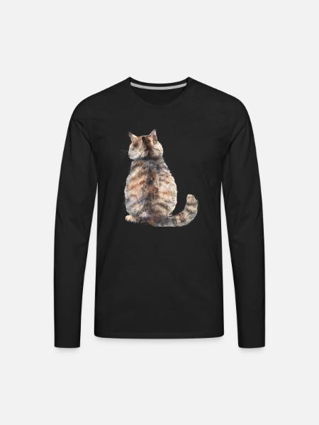 Funny Cat - Men's Premium Long Sleeve T-Shirt - black