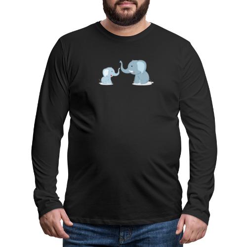 Father and Baby Son Elephant - Men's Premium Long Sleeve T-Shirt