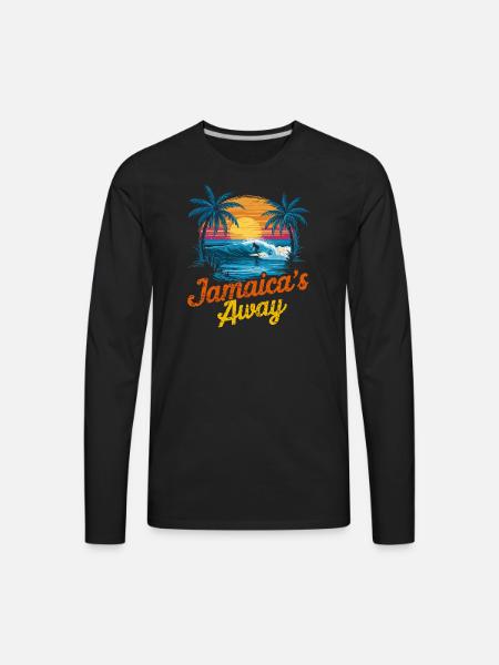 Jamaica's Away - Men's Premium Long Sleeve T-Shirt - black