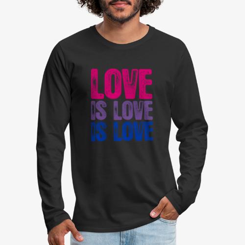 Bisexual Love is Love is Love - Men's Premium Long Sleeve T-Shirt