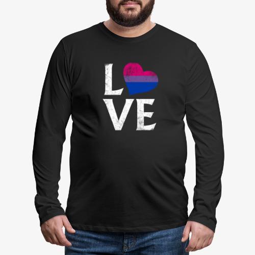 Bisexual Pride Stacked Love - Men's Premium Long Sleeve T-Shirt