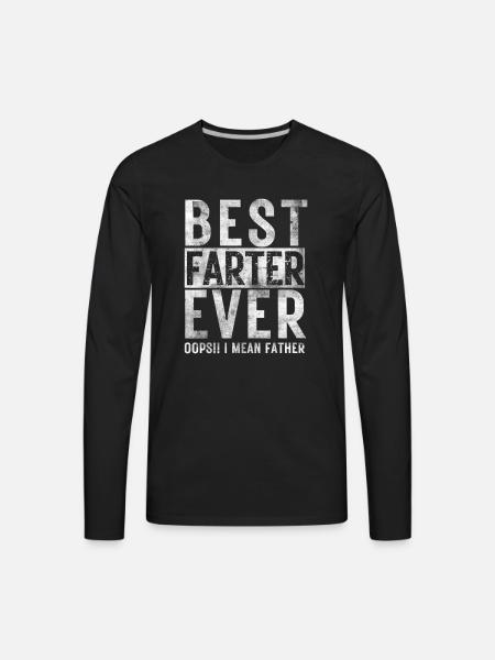 farter father Fathers Retro - Men's Premium Long Sleeve T-Shirt - black