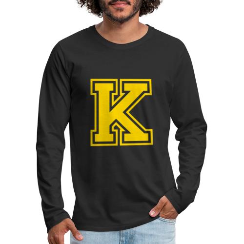 Letter k – Capital Athletic Alphabet Monogram - Men's Premium Long Sleeve T-Shirt
