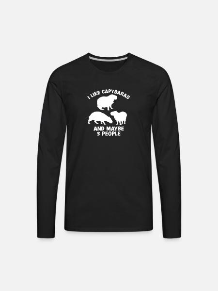 Capybara zoo animal design - Men's Premium Long Sleeve T-Shirt - black