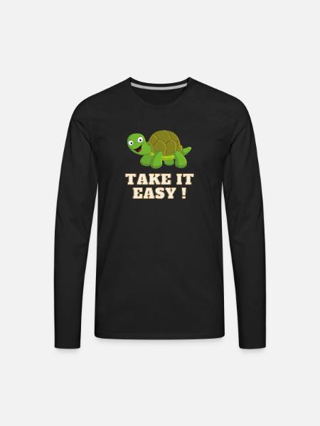 Take It Easy Turtle - Men's Premium Long Sleeve T-Shirt - black