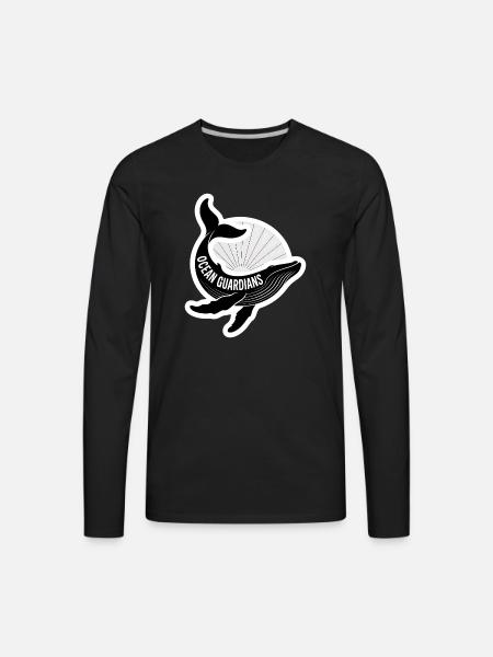 Ocean Guardians Whale Emblem - Men's Premium Long Sleeve T-Shirt - black
