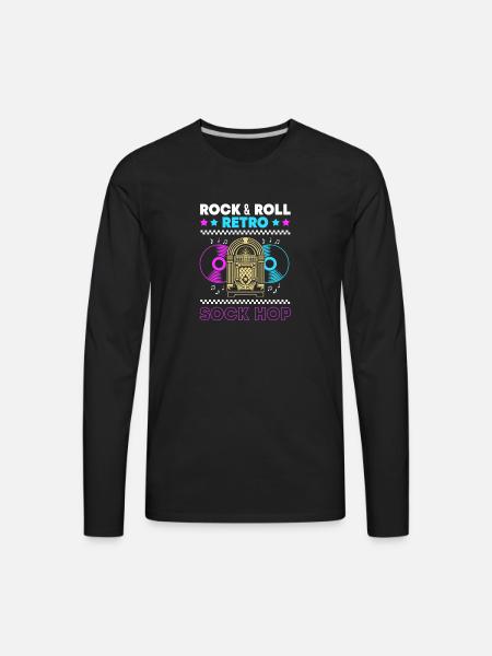 Music 50s Retro Sock Hop - Men's Premium Long Sleeve T-Shirt - black