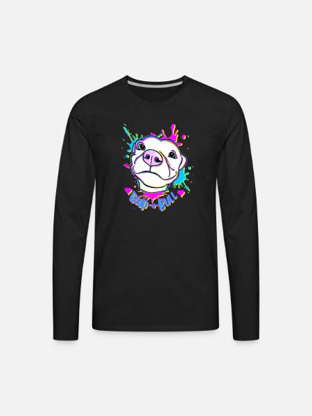 Boop-a-Bull Neon Splash - Men's Premium Long Sleeve T-Shirt - black