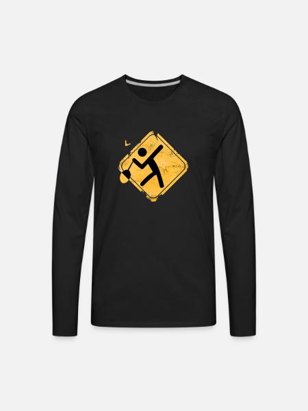 Escape Dash Hazard Icon - Men's Premium Long Sleeve T-Shirt - black