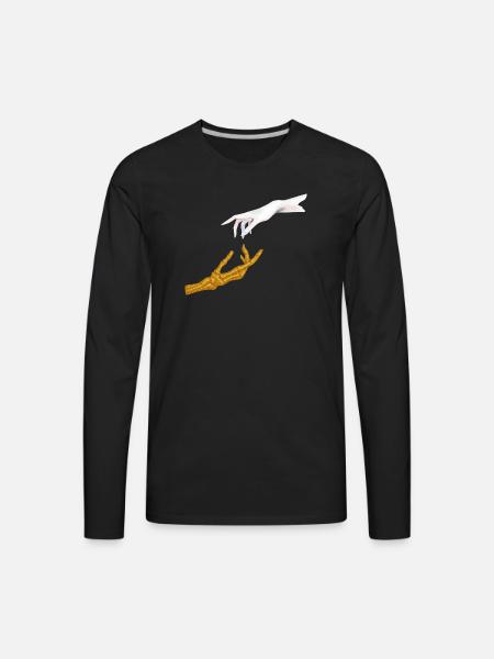 Glittering Hand Connection - Men's Premium Long Sleeve T-Shirt - black