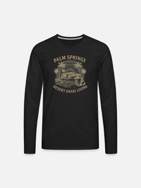 Desert Oasis Sunset Bench - Men's Premium Long Sleeve T-Shirt - black