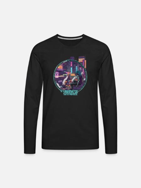 Cybernetic Chronicles Tokyo Protocol - Men's Premium Long Sleeve T-Shirt - black