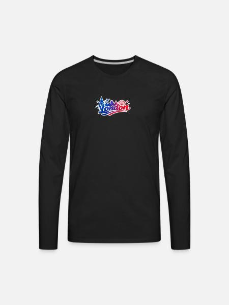 London Skyline Splash - Men's Premium Long Sleeve T-Shirt - black