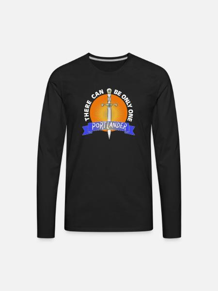 Portlander Sun Sword Emblem - Men's Premium Long Sleeve T-Shirt - black