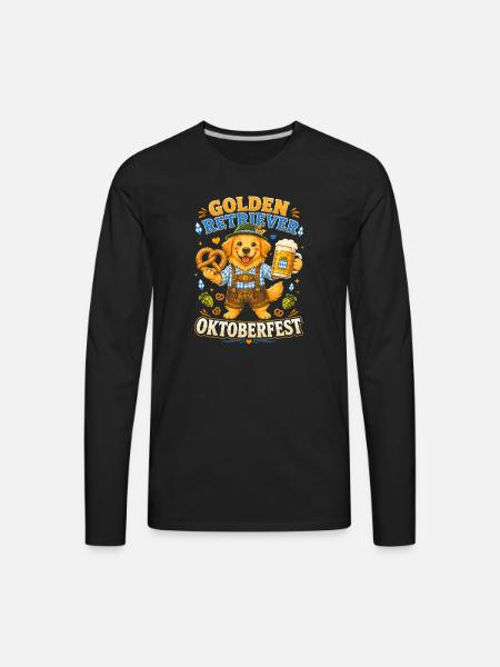 Golden Retriever Oktoberfest Cheer - Men's Premium Long Sleeve T-Shirt - black