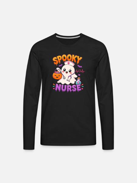Spooky Nurse Halloween - Men's Premium Long Sleeve T-Shirt - black