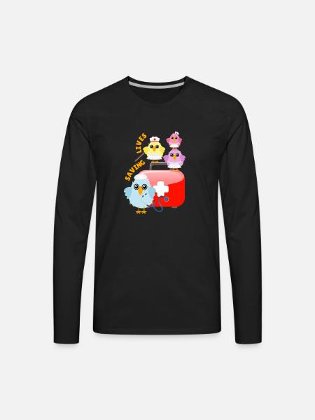 doctors_birds_medical_bag - Men's Premium Long Sleeve T-Shirt - black