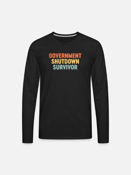 Government Shutdown Survivor - Men's Premium Long Sleeve T-Shirt - black