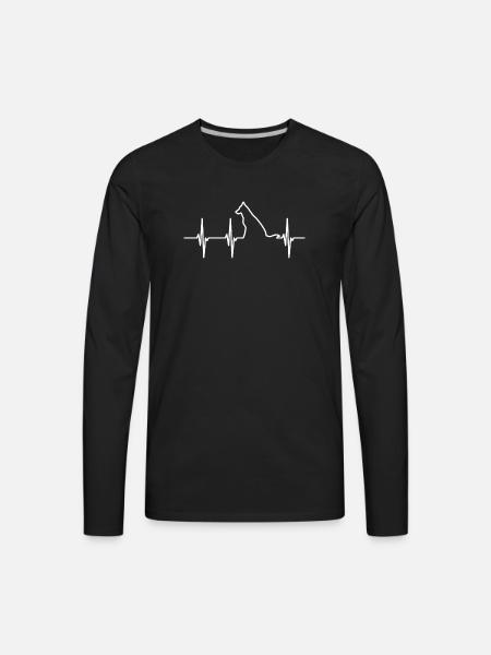 Dog ECG Heartline - Men's Premium Long Sleeve T-Shirt - black