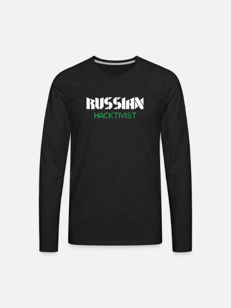 Russian Hacktivist Pixel Design - Men's Premium Long Sleeve T-Shirt - black