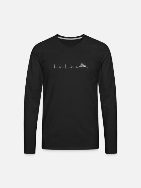 Roller Skater Heartbeat - Men's Premium Long Sleeve T-Shirt - black