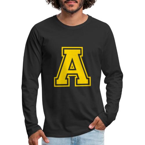 Letter A – Capital Athletic Alphabet Monogram - Men's Premium Long Sleeve T-Shirt