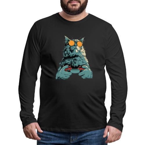 Cat: Fluff Mode On - Men's Premium Long Sleeve T-Shirt