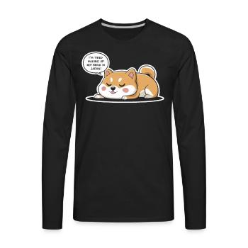 Souvenir I'm Tired Waking Up Not Being in Japan - Men's Premium Long Sleeve T-Shirt - black - Front - Jose (178cm)